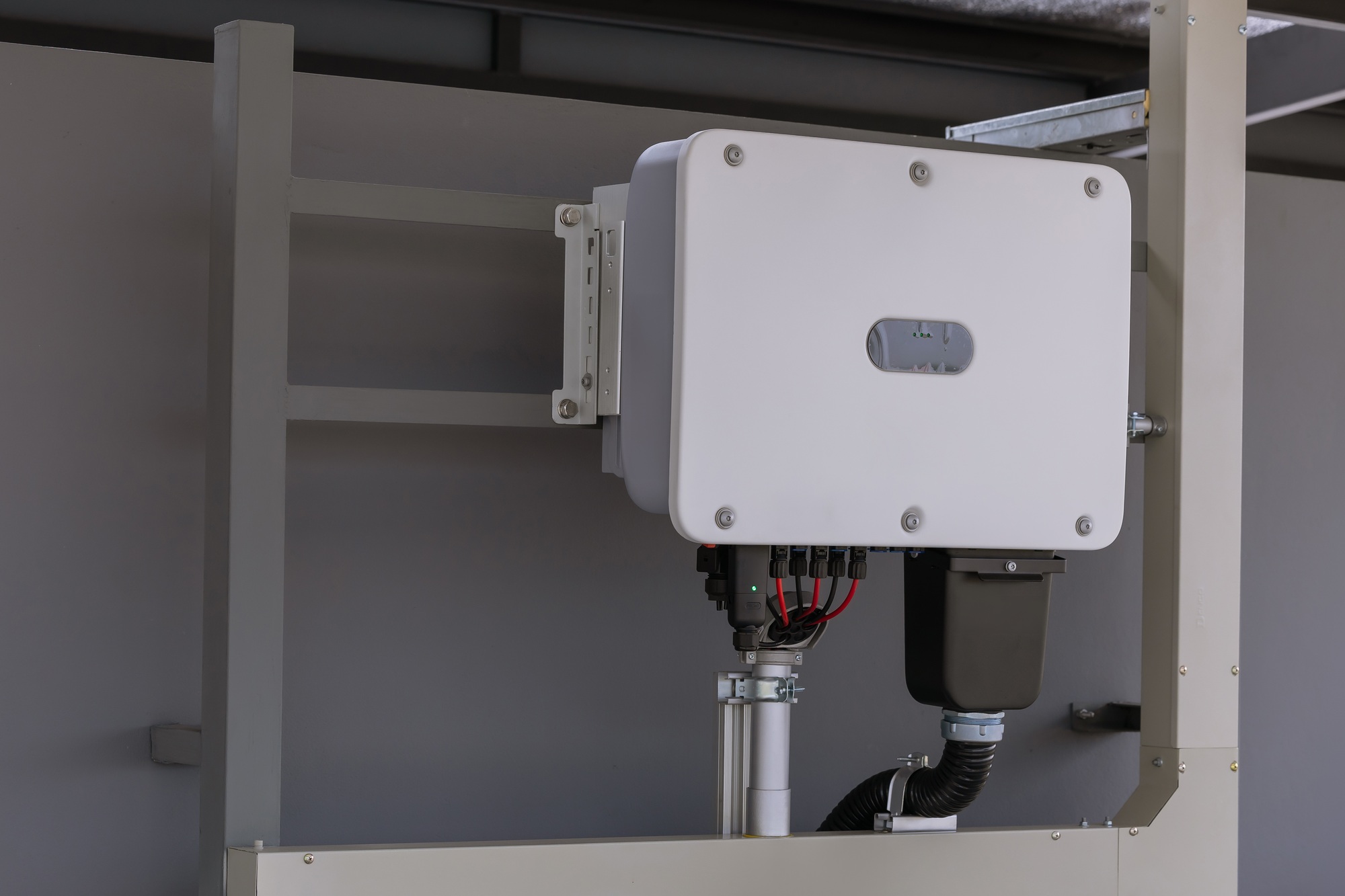 Inverter solar panel in electrical room.