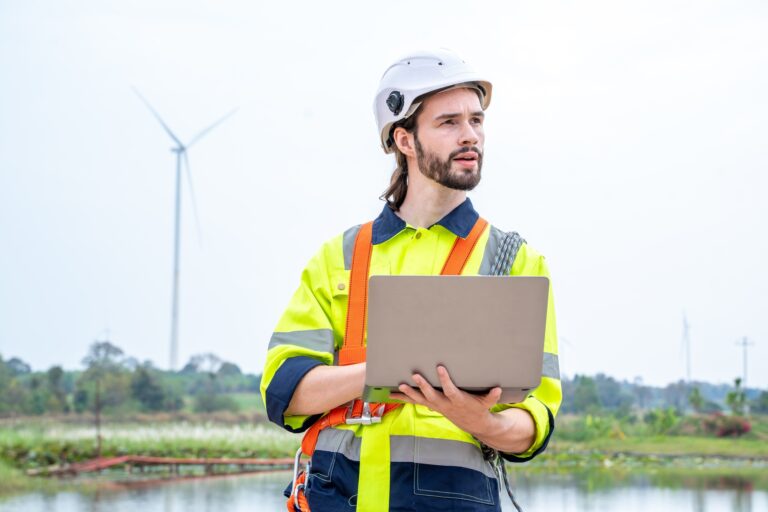 Wind turbine operations that transform wind energy into electrical electricity.